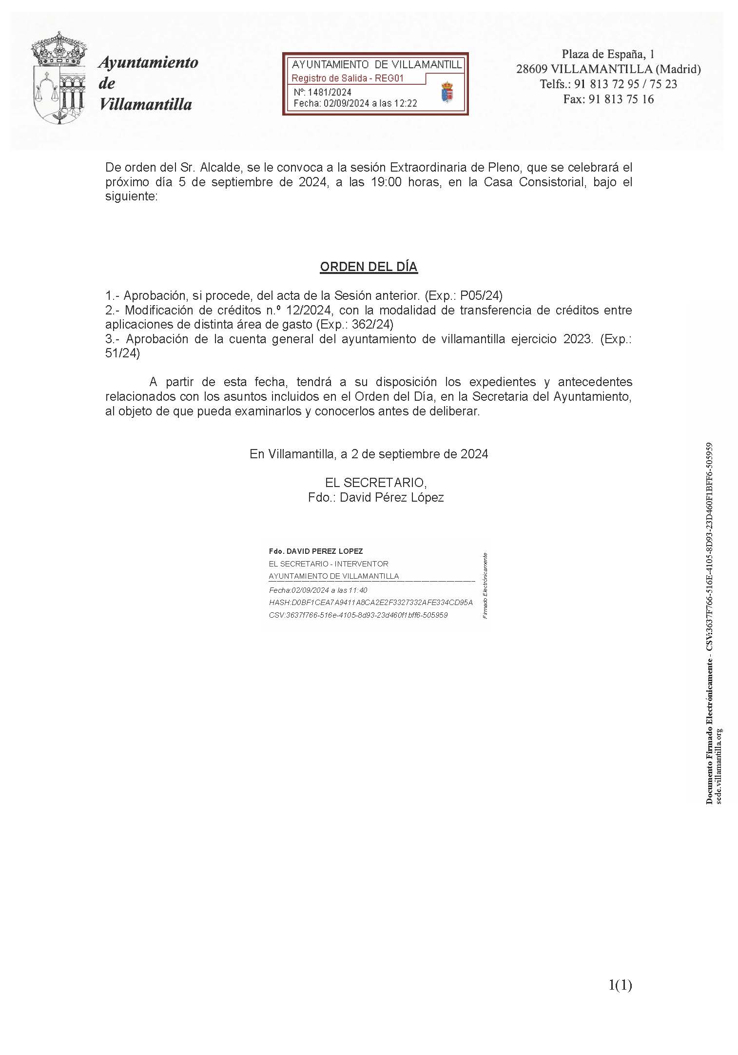 convocatoria Pleno 30 03 2023