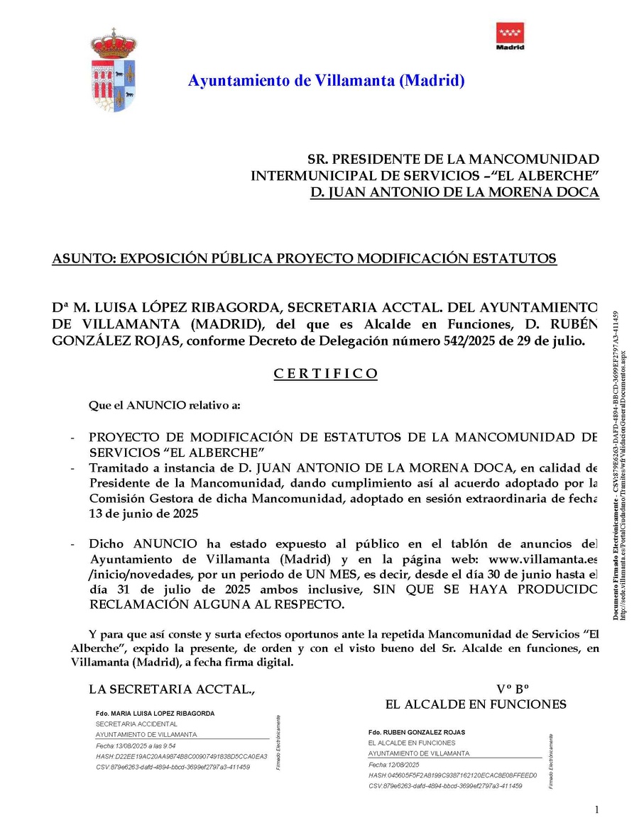 13 08 25 CERTIFICADO EXPOSICIÓN PUBBLICA MOD. ESTATUTOS MANCO EL ALBERCHE