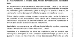 Bando Municipal - Despliegue de fibra óptica por la empresa Orange