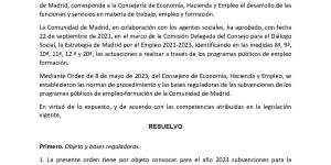 Convocatoria de subvenciones para la realización de programas públicos de empleo-formación - Ejercicio 2023